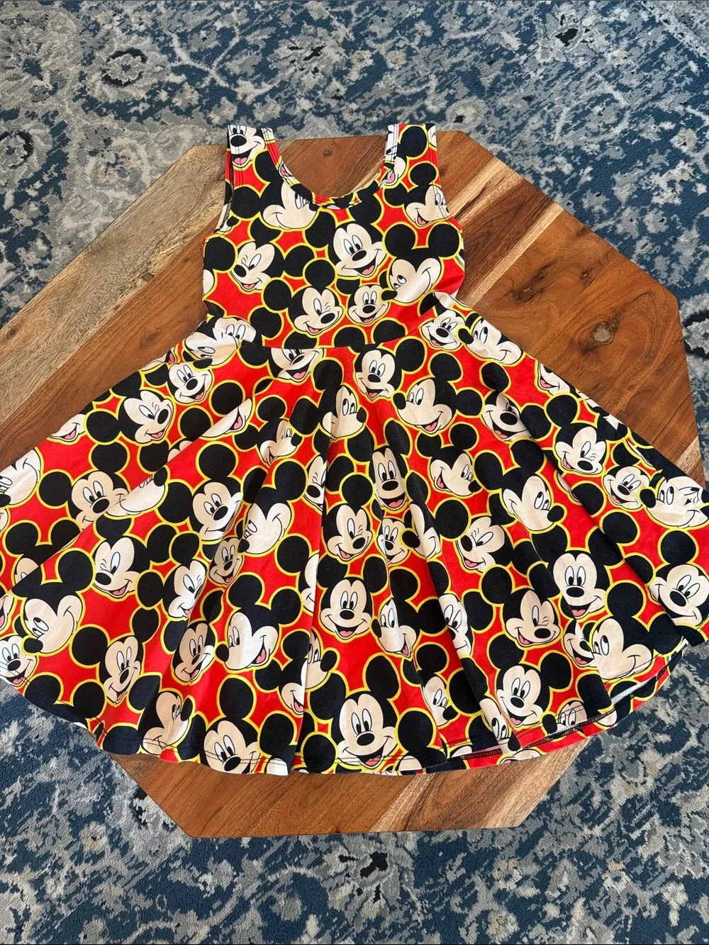 Wild Rich Kids Girls' Red Mickey Mouse Print Twirl Dress